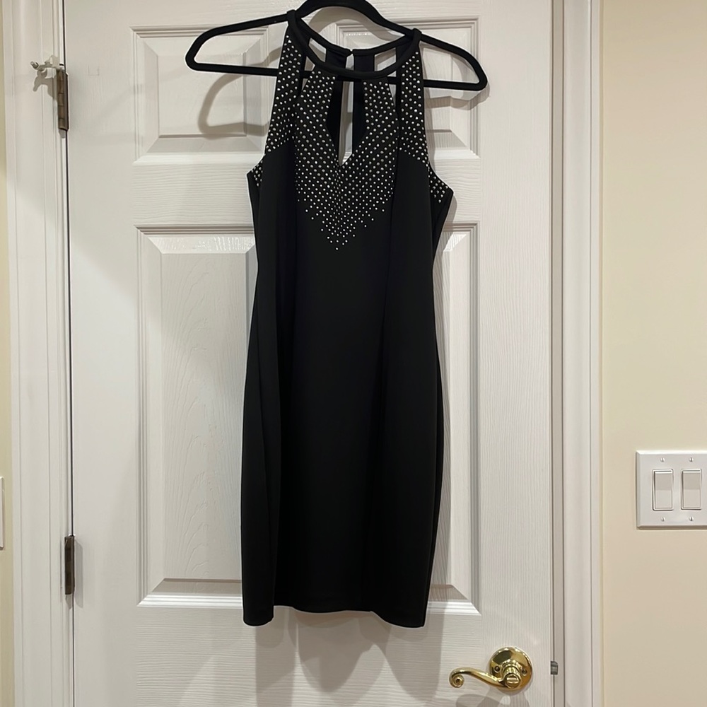 Black dress, studded